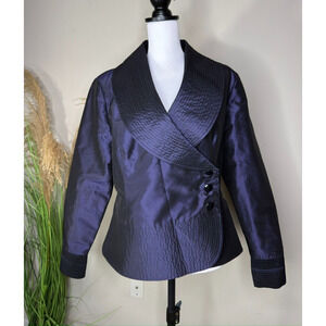 Neiman Marcus Exclusive Evening Jacket Blazer 100% Silk Purple M Formal Elegant